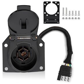 7 طرق RV مقطورة موصل الضوء المقبس 7 الأسلاك تسخير محول مقطورة الكهربائية محول سريع مع تصاعد قوس، 7 دبوس الأسلاك تسخير الجانب السيارة العالمية لRV، شاحنة، مقطورة in Kuwait