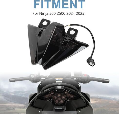 مصباح خلفي PSLER Ninja 500 Z500 - مصباح إضاءة خلفي للفرامل LED للدراجة النارية لملحقات Ninja 500SE EX500 2024 2025، دخان in Kuwait