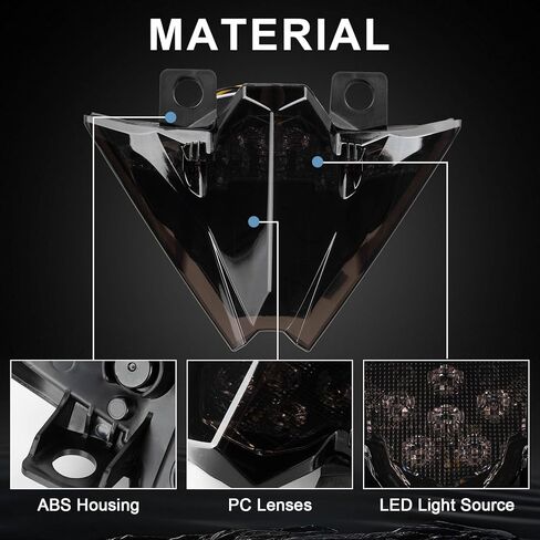 مصباح خلفي PSLER Ninja 500 Z500 - مصباح إضاءة خلفي للفرامل LED للدراجة النارية لملحقات Ninja 500SE EX500 2024 2025، دخان in Kuwait