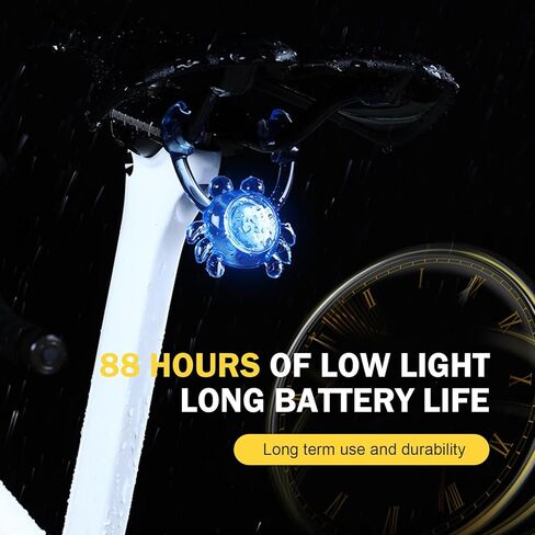 1 PC Bike Crab Tail Light, Cute Bike Lights for Night Riding, Waterproof Cycling Warning Tail Light, Long-Lasting Riding Gear for Men Women Kids (Multicolored) in Saudi Arabia