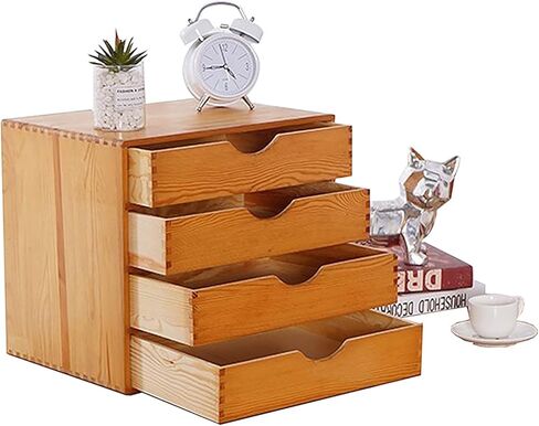 Desktop File Drawer - 4/3/2/1 Tier Quality Wood Desk Organizer, File Cabinets, Small Drawer Stationery Storage Box Bills Collection Holder,1 Layers in Saudi Arabia