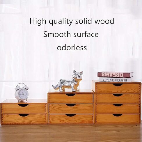 Desktop File Drawer - 4/3/2/1 Tier Quality Wood Desk Organizer, File Cabinets, Small Drawer Stationery Storage Box Bills Collection Holder,1 Layers in Saudi Arabia
