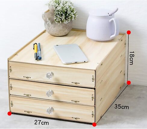 Multi-Functional Wood Making Desk Organizer File Cabinet Office Supplies Desktop Storage Organizer Box with Drawer,3 Layer in Saudi Arabia