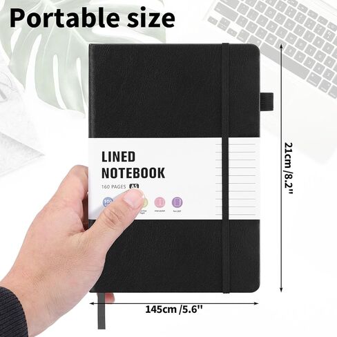 160 Pages Lined Journal Notebook, 5.7" X 8.3" Writing & Journaling Hardcover Executive Notebooks for Student Worker Women Men Notepads Journals for Writing Travel & Organization, Black in Kuwait