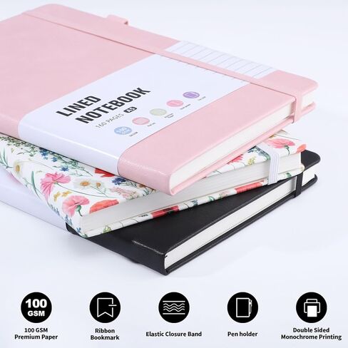 160 Pages Lined Journal Notebook, 5.7" X 8.3" Writing & Journaling Hardcover Executive Notebooks for Student Worker Women Men Notepads Journals for Writing Travel & Organization, Black in Kuwait