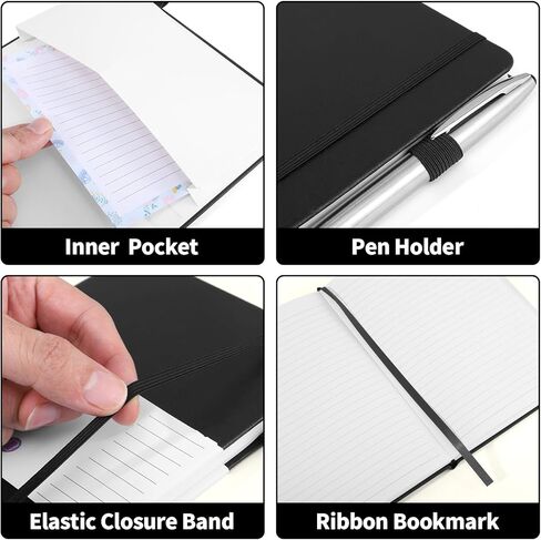 160 Pages Lined Journal Notebook, 5.7" X 8.3" Writing & Journaling Hardcover Executive Notebooks for Student Worker Women Men Notepads Journals for Writing Travel & Organization, Black in Kuwait