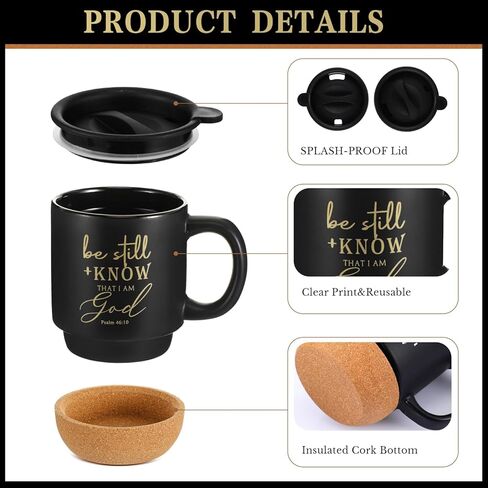 Pickmesh 3 Pcs Christmas Christian Gift for Men Christian Notebook A5 Leather Bible Journal and Man of God Pen 15 oz Cork Ceramic Mug Appreciation Gift for Men Women Pastors Baptism Church(Deep Blue) in Saudi Arabia
