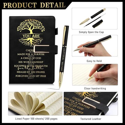 Pickmesh 3 Pcs Christmas Christian Gift for Men Christian Notebook A5 Leather Bible Journal and Man of God Pen 15 oz Cork Ceramic Mug Appreciation Gift for Men Women Pastors Baptism Church(Deep Blue) in Saudi Arabia