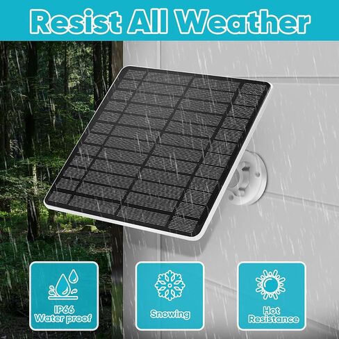 Solar Panel Compatible with Video Doorbell 3 and 4, Battery Video Doorbell Plus, 13ft Charging Cable, 360°Adjustable Wall Mount,White in Saudi Arabia