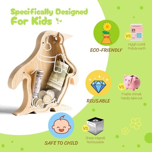 حصالة على شكل فراشة خشبية للأطفال، حصالة نقود على شكل فراشة، حصالة نقود أنيقة غير قابلة للكسر، صندوق نقود آمن للأطفال، هدايا عيد ميلاد للأطفال الصغار للفتيات والأولاد، محبي الفراشات in Kuwait