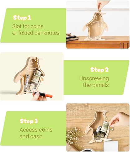 حصالة على شكل فراشة خشبية للأطفال، حصالة نقود على شكل فراشة، حصالة نقود أنيقة غير قابلة للكسر، صندوق نقود آمن للأطفال، هدايا عيد ميلاد للأطفال الصغار للفتيات والأولاد، محبي الفراشات in Kuwait