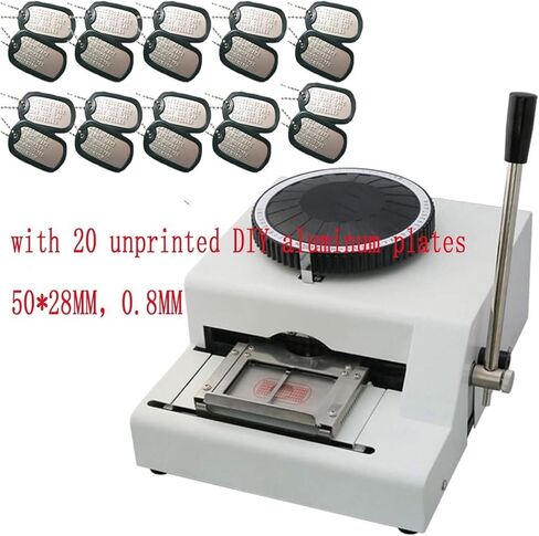 for Dog ID Card Tag Military Embossing Stamping Letter Manual Machine,72 Characters Metal Stainless Steel Stamping Machine with 20pcs DIY Dog Tags in Saudi Arabia