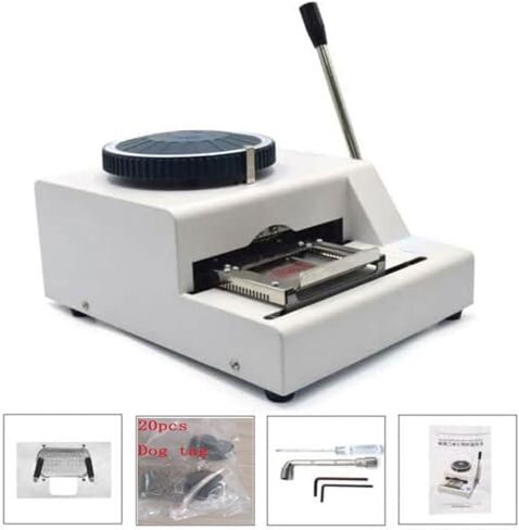 for Dog ID Card Tag Military Embossing Stamping Letter Manual Machine,72 Characters Metal Stainless Steel Stamping Machine with 20pcs DIY Dog Tags in Saudi Arabia