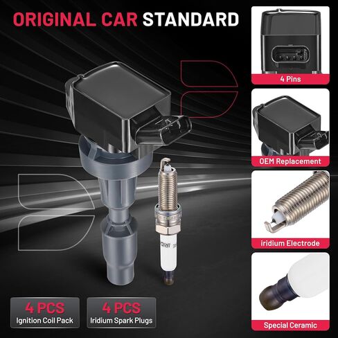 BDFHYK Ignition Coils Pack Compatible with 2007 2008 2009 2010 Hyundai Santa Fe Kia Rondo Magentis Optima l4 V6 2.4L 2.7L Coil for UF558 C1567 SKIC168 C782 5C1624 GN10441 21A0103 GN10569 Set of 6 in Kuwait