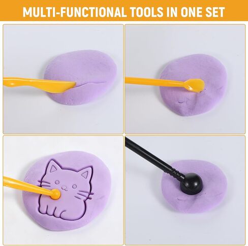 32 قطعة من أدوات نحت الطين، مجموعة أدوات فنية من طين البوليمر وأدوات يدوية لتزيين الكيك، مجموعة أدوات الفخار البلاستيكية DIY لنقش الحرف الفوندانية in Kuwait