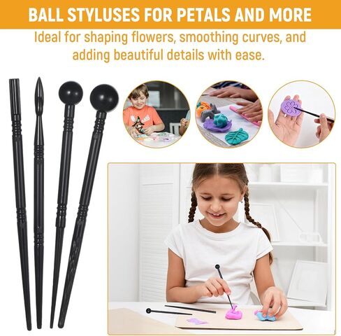 32 قطعة من أدوات نحت الطين، مجموعة أدوات فنية من طين البوليمر وأدوات يدوية لتزيين الكيك، مجموعة أدوات الفخار البلاستيكية DIY لنقش الحرف الفوندانية in Kuwait