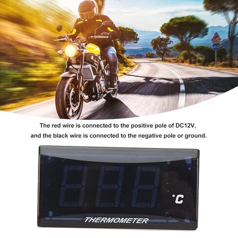 درجة حرارة الماء العالمية للدراجات النارية LCD رقمية فائقة النحافة 0 120 درجة مئوية نطاق العرض مع محول مستشعر 18 مم للدراجات النارية الأخرى مادة ABS 57 × 29 × 13 مم (إضاءة خلفية زرقاء) in Kuwait