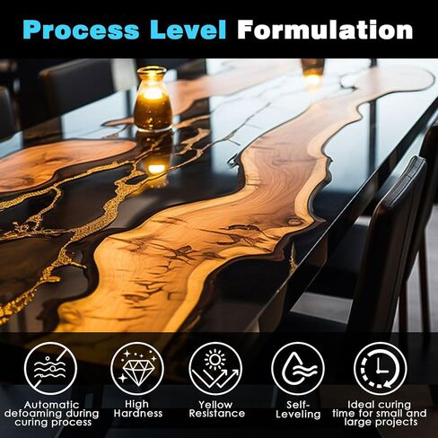 ResinAngel Epoxy Resin Kit 2 Gallon – Crystal Clear 1:1 Formula, Anti-Yellowing & Self-Leveling, Bubble-Free Resin for Jewelry Making, Art Coating & Woodworking in Saudi Arabia