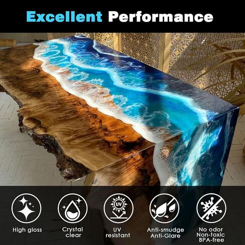 ResinAngel Epoxy Resin Kit 2 Gallon – Crystal Clear 1:1 Formula, Anti-Yellowing & Self-Leveling, Bubble-Free Resin for Jewelry Making, Art Coating & Woodworking in Saudi Arabia