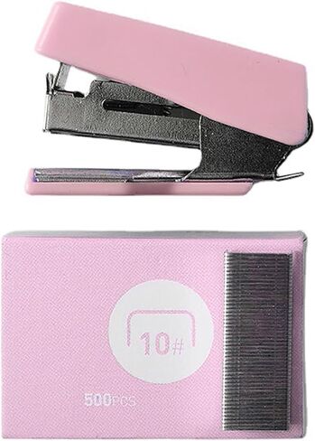 Mini Stapler Set, Cute Small Stapler Hand Held Desk Stapler and 10# 500Pcs Staples for Office School Supplies(Pink) in Saudi Arabia