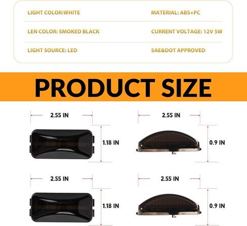 LED Dually Bed Fender Side Marker Lights For 1984-1996 Ford F250 F350 Dual Rear Wheel Marker Lamps Smoked Len (Amber Red) in Saudi Arabia