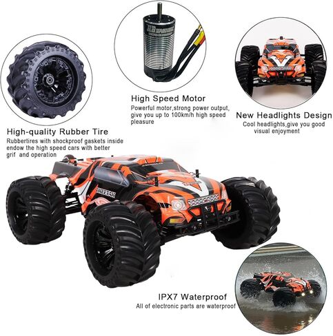 JLBRACINGRC 1:10 Scale Remote Control Car,80+KM/H High Speed RTR RC Truck,2.4GHZ Radio Controlled Electric Cars,4WD 4x4 Off Road Monster Truck,IPX7 Waterproof Brushless RC Car for Adults in Saudi Arabia
