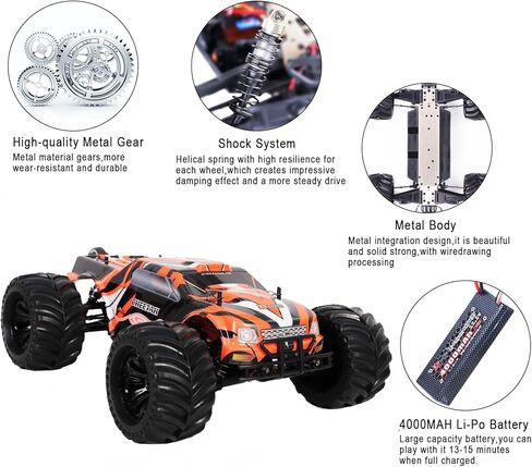 JLBRACINGRC 1:10 Scale Remote Control Car,80+KM/H High Speed RTR RC Truck,2.4GHZ Radio Controlled Electric Cars,4WD 4x4 Off Road Monster Truck,IPX7 Waterproof Brushless RC Car for Adults in Saudi Arabia