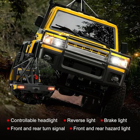 RC Crawler, 1:12 Scale New Upgrade MN82-T RC Truck Crane, 4WD LC79 Off Road Remote Control Pickup with Lights All Terrain Wrecker Vehicle for Teens Adults (Yellow) in Saudi Arabia