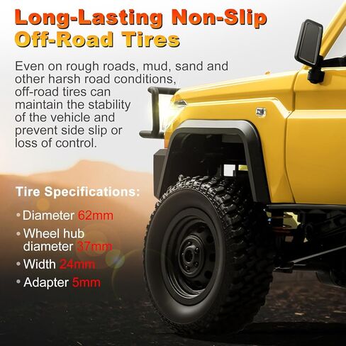 RC Crawler, 1:12 Scale New Upgrade MN82-T RC Truck Crane, 4WD LC79 Off Road Remote Control Pickup with Lights All Terrain Wrecker Vehicle for Teens Adults (Yellow) in Saudi Arabia