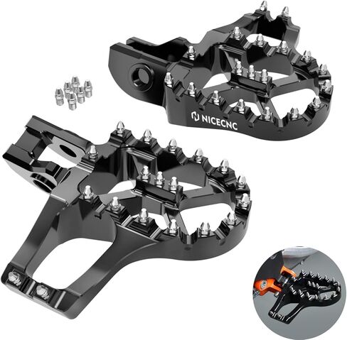 NICECNC Black Extender Foot Pegs Footrests Compatible with KTM 125 150SX 250-450 SX-F XCF 2016 125-500 EXC EXCF XCW XCWF 2017-2023 125-500 XC XCF SX SXF 2017-2022,See Fitment in Saudi Arabia