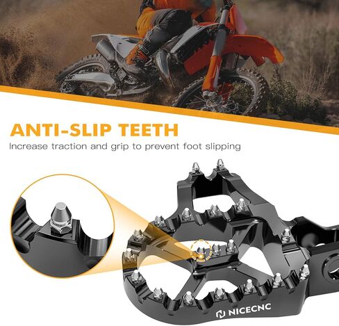 NICECNC Black Extender Foot Pegs Footrests Compatible with KTM 125 150SX 250-450 SX-F XCF 2016 125-500 EXC EXCF XCW XCWF 2017-2023 125-500 XC XCF SX SXF 2017-2022,See Fitment in Saudi Arabia