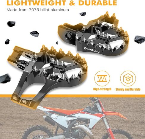 NICECNC Black Extender Foot Pegs Footrests Compatible with KTM 125 150SX 250-450 SX-F XCF 2016 125-500 EXC EXCF XCW XCWF 2017-2023 125-500 XC XCF SX SXF 2017-2022,See Fitment in Saudi Arabia