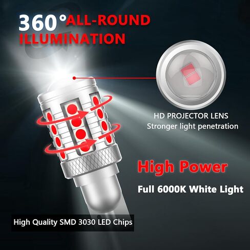 FAXCARS 921 912 لمبات LED في المنتصف ارتفاع جبل توقف ضوء الفرامل الثالث 1000K ضوء شحن سرير أحمر 6500K مجموعات كومبو بيضاء لرام سيلفرادو F150 F250 F350 سييرا، CANBUS خالية من الأخطاء ضد فرط فلاش in Kuwait