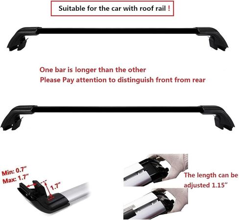 Loading 165lbs Black Cargo Racks for 2016-2024 2025 Jaguar F-PACE Roof Rack Cross Bars Rail Luggage Carrier Lockable Accessories in Saudi Arabia