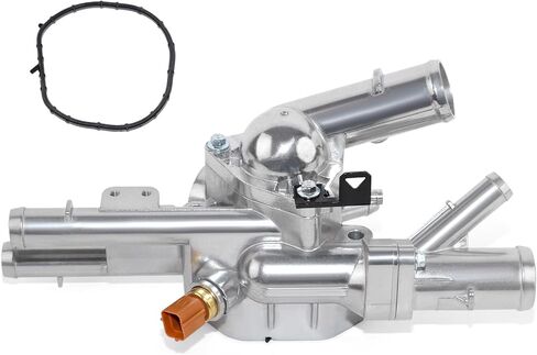 مجموعة مبيت ترموستات ألومنيوم مطورة متوافقة مع 2011-2013 Kia Optima Sportage 2011-2014 Hyundai Sonata 2013 Santa Fe Sport 2.0L Turbo يستبدل # 25600-2G545 in Kuwait