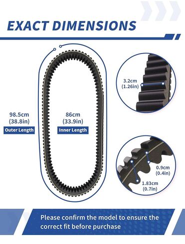 Drive Belt for Can-Am Commander 800/1000 Maverick 1000/MAX 1000 Turbo (All Non-X3 Models)/Maverick 1000 (All Models), Heavy Duty Belt Replaces 422280364 422280367 422280360 in Kuwait