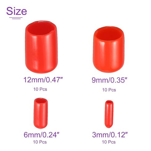 DMiotech 40 Pack 1/8" 1/4" 3/8" 1/2" ID White Screw Thread Protectors Rubber End Caps Bolt Covers for Screw Bolt Furniture Pipe in Saudi Arabia