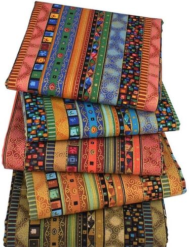 5 Pcs Floral Cotton Fabric - Precut Quilt Sewing Quilting Fabric (19.6x19.6in) in Saudi Arabia