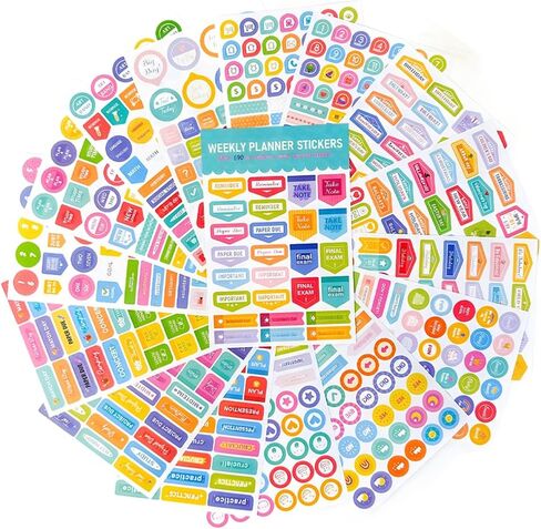 16 Sheets of Daily Planning Stickers Self-Adhesive Scrapbook Stickers Diary Journal in Saudi Arabia