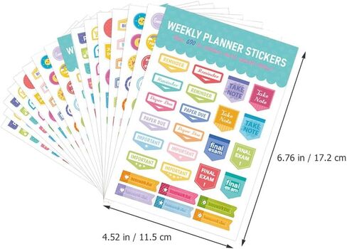 16 Sheets of Daily Planning Stickers Self-Adhesive Scrapbook Stickers Diary Journal in Saudi Arabia