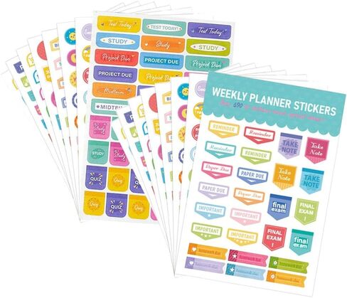 16 Sheets of Daily Planning Stickers Self-Adhesive Scrapbook Stickers Diary Journal in Saudi Arabia