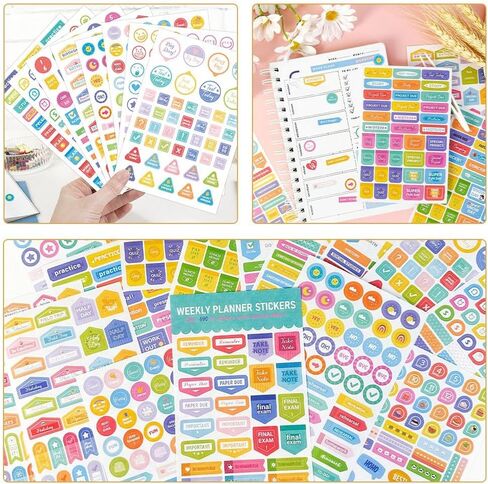 16 Sheets of Daily Planning Stickers Self-Adhesive Scrapbook Stickers Diary Journal in Saudi Arabia
