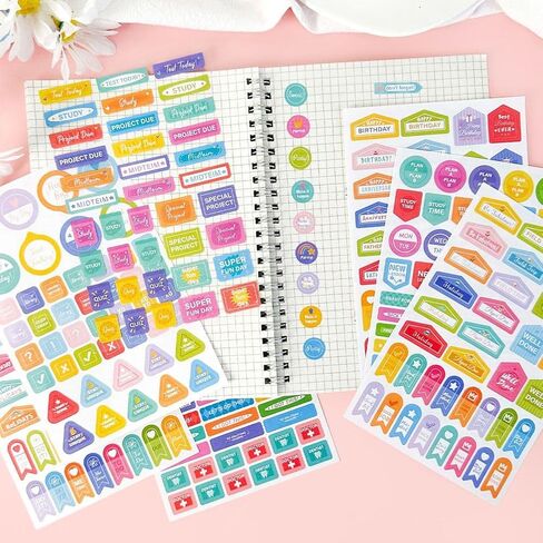 16 Sheets of Daily Planning Stickers Self-Adhesive Scrapbook Stickers Diary Journal in Saudi Arabia