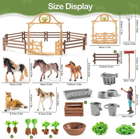 35 PCS Horse Toys Farm Set, Solid Realistic Animal Toy, Girls Toys in Saudi Arabia