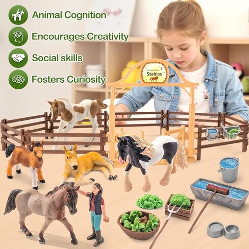 35 PCS Horse Toys Farm Set, Solid Realistic Animal Toy, Girls Toys in Saudi Arabia
