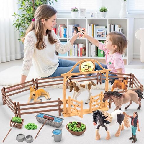 35 PCS Horse Toys Farm Set, Solid Realistic Animal Toy, Girls Toys in Saudi Arabia