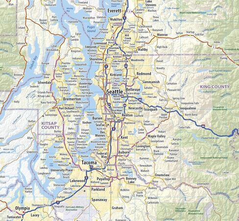 Washington State Laminated Wall Map (44" Wide x 29" high) in Saudi Arabia