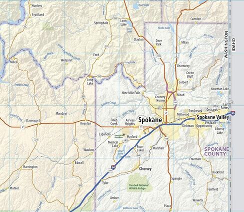 Washington State Laminated Wall Map (44" Wide x 29" high) in Saudi Arabia