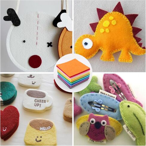 40pcs Soft Felt Fabric Sheet,40 Colors DIY Craft Squares Sewing Nonwoven 1mm Thick,4"x4" in Saudi Arabia