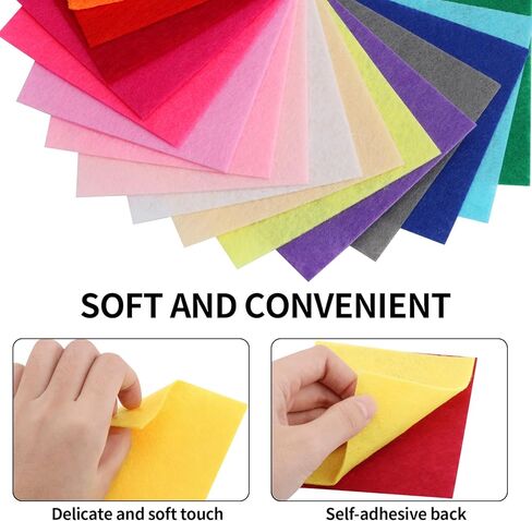40pcs Soft Felt Fabric Sheet,40 Colors DIY Craft Squares Sewing Nonwoven 1mm Thick,4"x4" in Saudi Arabia